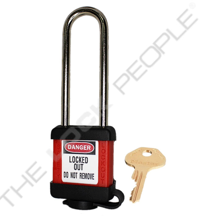Master Lock 410COV Padlock with Plastic Cover 1-1/2in (38mm) wide-Master Lock-Red-Keyed Alike-410KALTREDCOV-KeyedAlike.com