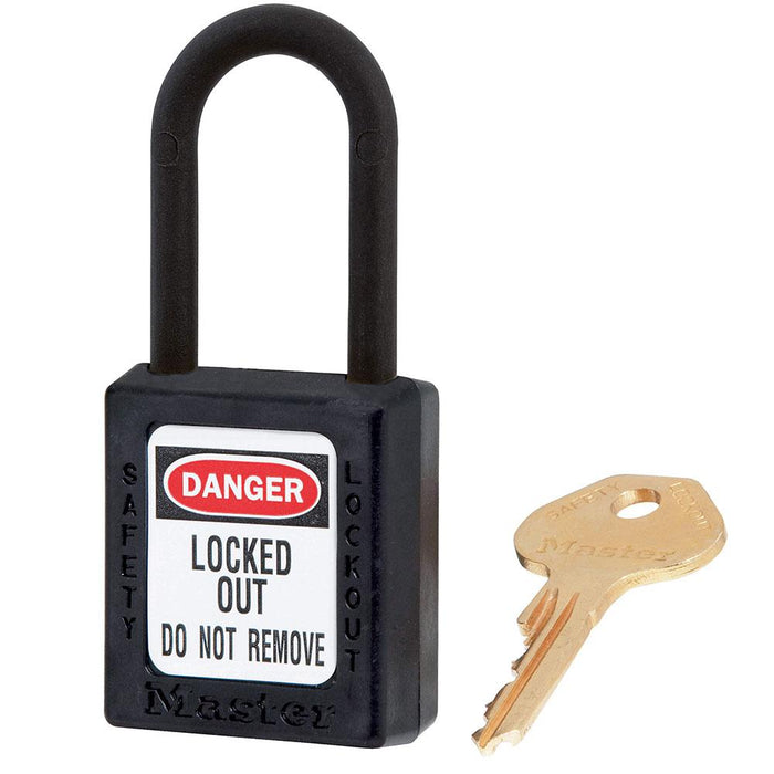 Master Lock 406 Dielectric Zenex™ Thermoplastic Safety Padlock, 1-1/2in (38mm) Wide with 1-1/2in (38mm) Tall Nylon Shackle-Keyed-Master Lock-Black-Keyed Alike-406KABLK-KeyedAlike.com