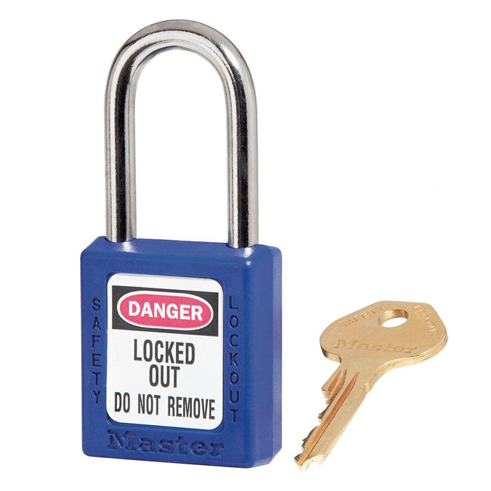 Master Lock 410 Zenex™ Thermoplastic Safety Padlock, 1-1/2in (38mm) Wide with 1-1/2in (38mm) Tall Shackle-Master Lock-Keyed Alike-1-1/2in-410KABLU-KeyedAlike.com