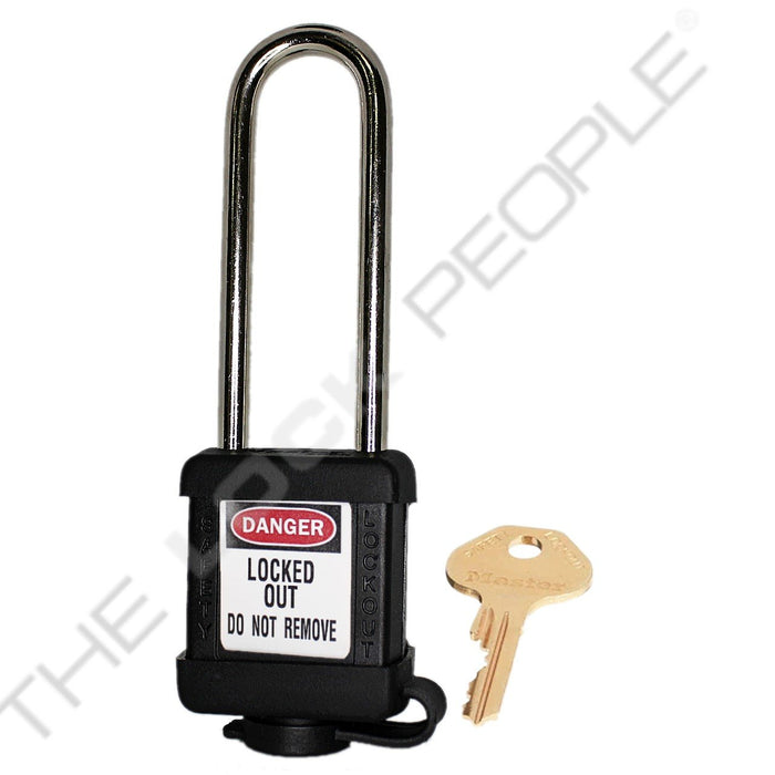 Master Lock 410COV Padlock with Plastic Cover 1-1/2in (38mm) wide-Master Lock-Black-Keyed Alike-410KALTBLKCOV-KeyedAlike.com