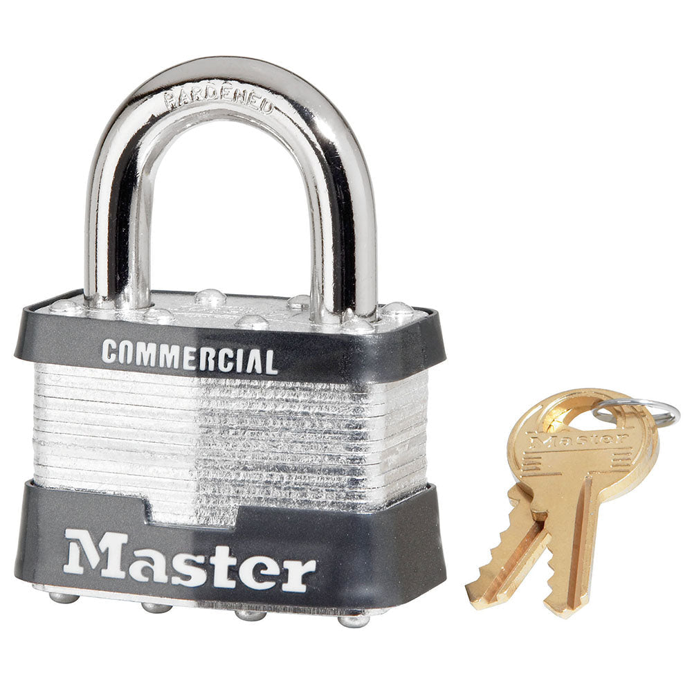 Master Lock 5 Laminated Steel Padlock 2in (51mm) Wide-Keyed-Master Lock-Steel - 5KA