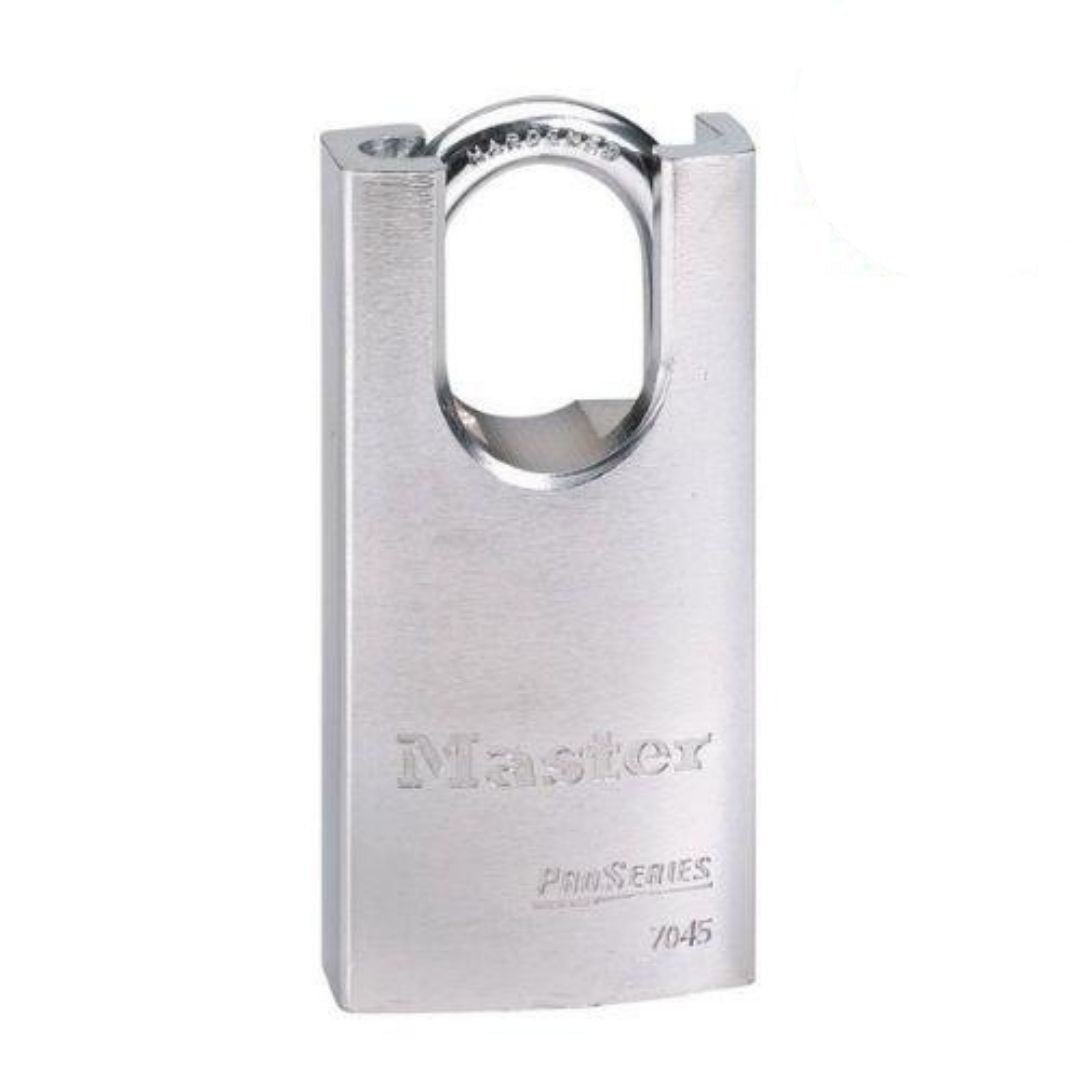 Master Lock 7045 ProSeries® Shrouded Solid Steel Rekeyable Padlock 1-3/4in (44mm) Wide-Keyed-Master Lock--1-3/16in (30mm)-7045