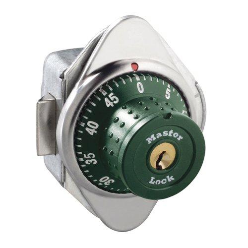 Master Lock 1654MD Built-In Combination Lock with Metal Dial for Horizontal Latch Box Lockers - Hinged on Right-Combination-Master Lock-Green-1654MDGRN-KeyedAlike.com