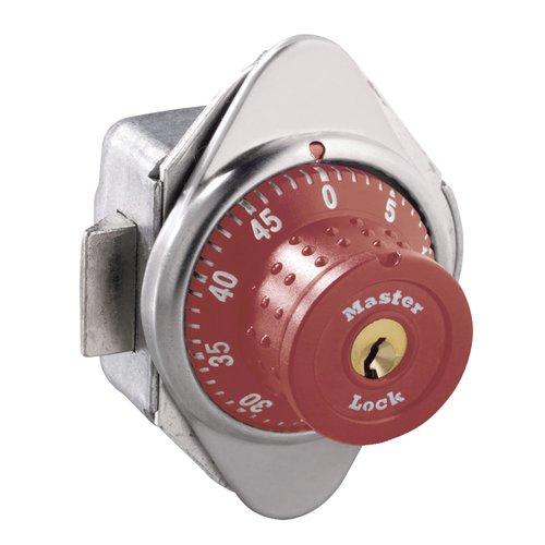 Master Lock 1652MD Built-In Combination Lock with Green Metal Dial Single Point Latch Lockers - Hinged on Right-Master Lock-Red-1652MDRED-KeyedAlike.com
