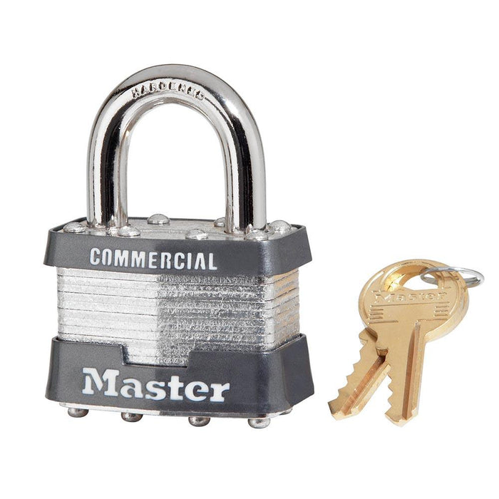 Master Lock 1 Laminated Steel Padlock 1-3/4in (44mm) Wide-Keyed-Master Lock-Steel-Keyed Different-1-MasterLocks.com