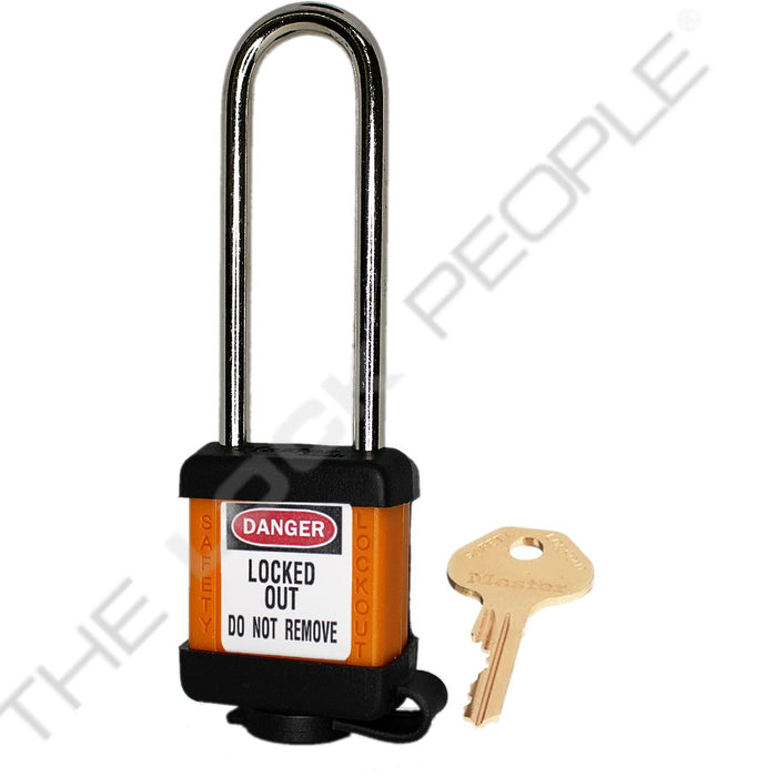 Master Lock 410COV Padlock with Plastic Cover 1-1/2in (38mm) wide-Master Lock-Orange-Keyed Alike-410KALTORJCOV-KeyedAlike.com