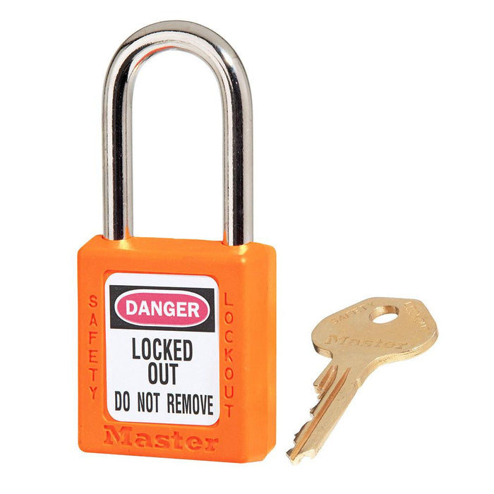 Master Lock 410 Zenex™ Thermoplastic Safety Padlock, 1-1/2in (38mm) Wide with 1-1/2in (38mm) Tall Shackle-Master Lock-Keyed Alike-1-1/2in-410KAORJ-KeyedAlike.com