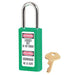 Master Lock 411 Zenex™ Thermoplastic Safety Padlock, 1-1/2in (38mm) Wide with 1-1/2in (38mm) Tall Shackle-Keyed-Master Lock-Green-Keyed Alike-411KAGRN-KeyedAlike.com