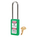 Master Lock 411 Zenex™ Thermoplastic Safety Padlock, 1-1/2in (38mm) Wide with 1-1/2in (38mm) Tall Shackle-Keyed-Master Lock-Green-Keyed Alike-411KALTGRN-KeyedAlike.com