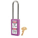 Master Lock 411 Zenex™ Thermoplastic Safety Padlock, 1-1/2in (38mm) Wide with 1-1/2in (38mm) Tall Shackle-Keyed-Master Lock-Purple-Keyed Alike-411KALTPRP-KeyedAlike.com