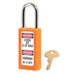 Master Lock 411 Zenex™ Thermoplastic Safety Padlock, 1-1/2in (38mm) Wide with 1-1/2in (38mm) Tall Shackle-Keyed-Master Lock-Orange-Keyed Alike-411KAORJ-KeyedAlike.com