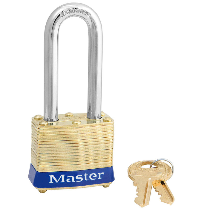 Master Lock 4 Laminated Brass Padlock 1-9/16in (40mm) wide-Master Lock-Blue-2in-4KALH-KeyedAlike.com
