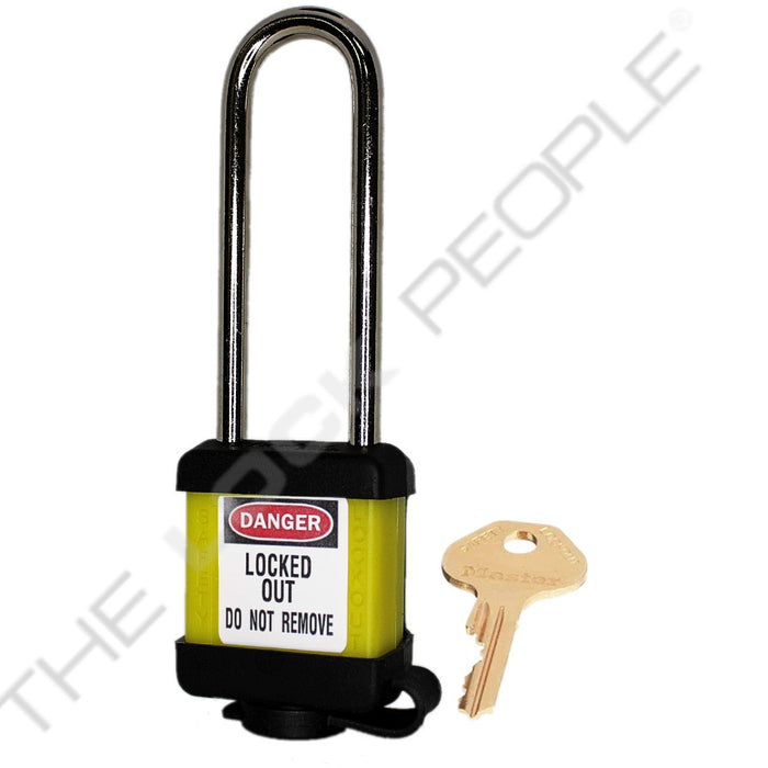 Master Lock 410COV Padlock with Plastic Cover 1-1/2in (38mm) wide-Master Lock-Yellow-Keyed Alike-410KALTYLWCOV-KeyedAlike.com