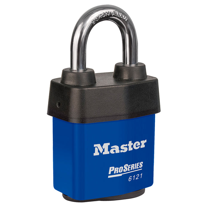 Master Lock 6121 Padlock 2-1/8in (54mm) wide-Master Lock-Blue-1-1/8in-6121KABLU-KeyedAlike.com