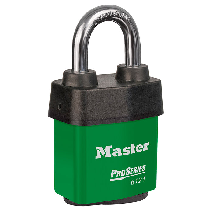 Master Lock 6121 Padlock 2-1/8in (54mm) wide-Master Lock-Green-1-1/8in-6121KAGRN-KeyedAlike.com