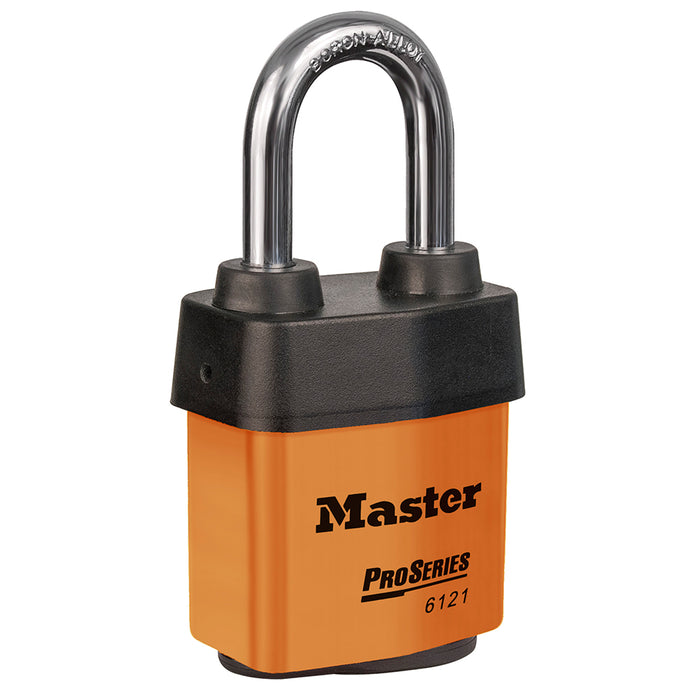 Master Lock 6121 Padlock 2-1/8in (54mm) wide-Master Lock-Orange-1-1/2in-6121KALFORJ-KeyedAlike.com