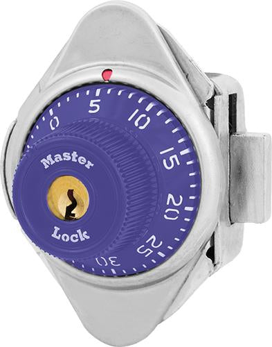 Master Lock 1631MD Built-In Combination Lock with Metal Dial for Lift Handle Lockers - Hinged on Left-Combination-Master Lock-Purple-1631MDPRP-KeyedAlike.com