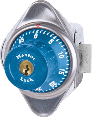 Master Lock 1655MD Built-In Combination Lock with Metal Dial for Horizontal Latch Box Lockers - Hinged on Left-Master Lock-Blue-1655MDBLU-KeyedAlike.com