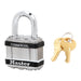 Master Lock M1 Commercial Magnum Laminated Steel Padlock with Stainless Steel Body Cover 1-3/4in (44mm) Wide-Keyed-Master Lock-Keyed Alike-1in (25mm)-M1KASTS-KeyedAlike.com