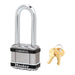 Master Lock M5 Commercial Magnum Laminated Steel Padlock with Stainless Steel Body Cover 2in (51mm) Wide-Keyed-Master Lock-2-1/2in (64mm)-M5KALJSTS-KeyedAlike.com