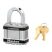 Master Lock M5 Commercial Magnum Laminated Steel Padlock with Stainless Steel Body Cover 2in (51mm) Wide-Keyed-Master Lock-1in (25mm)-M5KASTS-KeyedAlike.com