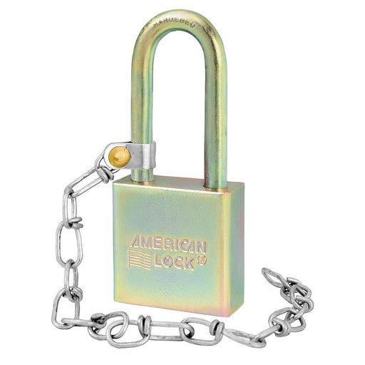 Master Lock A5201GLWNKA Government Padlock, with Chain and 2in (50mm) Tall Shackle-Keyed-American Lock-Keyed Alike-A5201GLWNKA-KeyedAlike.com