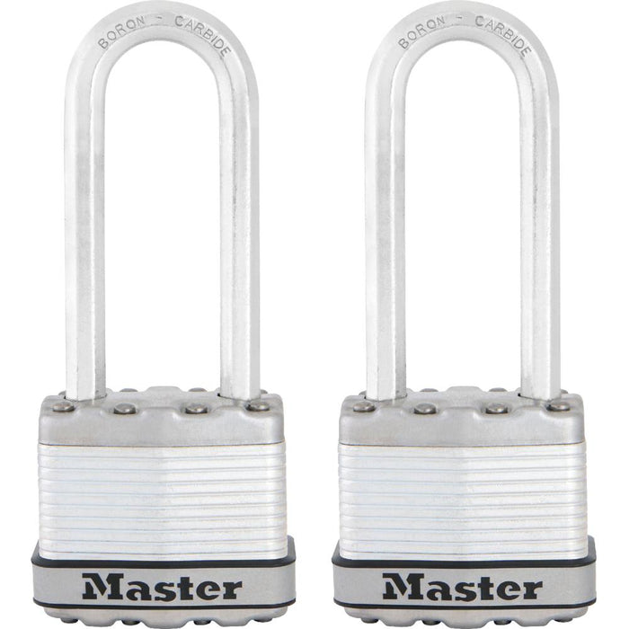 Master Lock M1XT 1-3/4in (44mm) Wide Magnum® Laminated Steel Padlock; 2 Pack-Keyed-Master Lock-2-1/2in-M1XTLJ-KeyedAlike.com