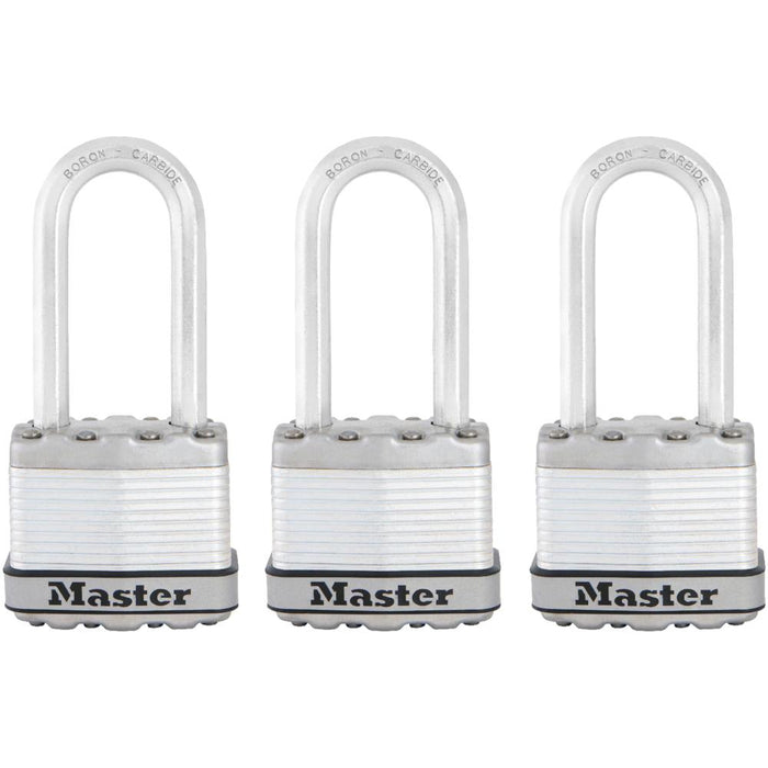 Master Lock M1XTRI 1-3/4in (44mm) Wide Magnum® Laminated Steel Padlock ; 3 Pack-Master Lock-M1XTRILH-KeyedAlike.com