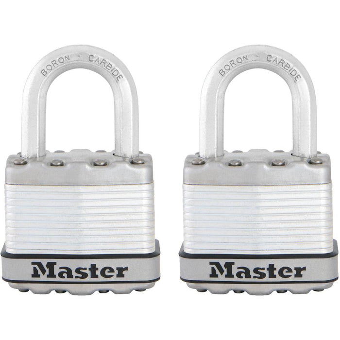 Master Lock M1XT 1-3/4in (44mm) Wide Magnum® Laminated Steel Padlock; 2 Pack-Keyed-Master Lock-1in-M1XT-KeyedAlike.com