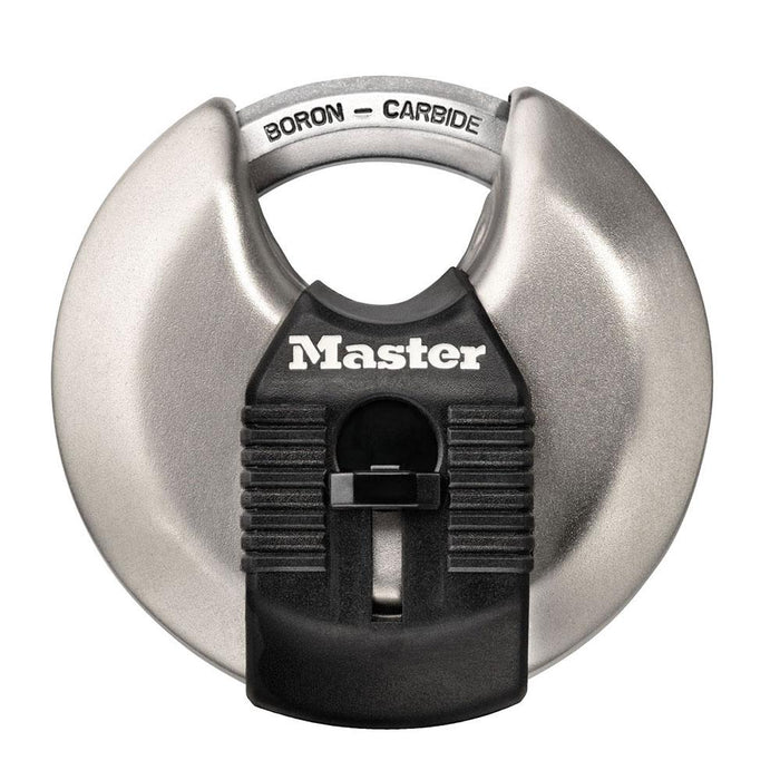 Master Lock M40 2-3/4in (70mm) Wide Magnum® Stainless Steel Discus Padlock with Shrouded Shackle-Master Lock-M40KA-KeyedAlike.com