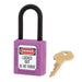 Master Lock 406 Dielectric Zenex™ Thermoplastic Safety Padlock, 1-1/2in (38mm) Wide with 1-1/2in (38mm) Tall Nylon Shackle-Keyed-Master Lock-Purple-Keyed Alike-406KAPRP-KeyedAlike.com