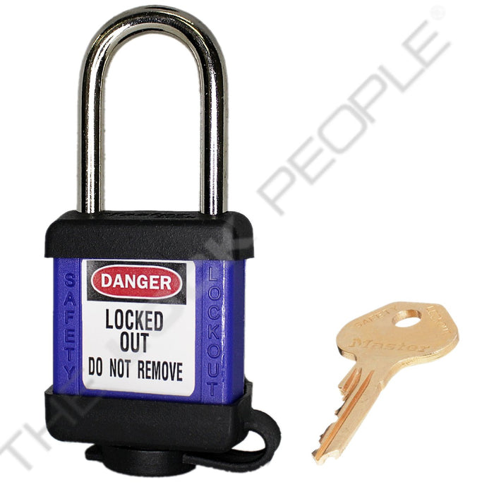 Master Lock 410COV Padlock with Plastic Cover 1-1/2in (38mm) wide-Master Lock-Blue-Keyed Alike-410KABLUCOV-KeyedAlike.com