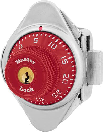 Master Lock 1631MD Built-In Combination Lock with Metal Dial for Lift Handle Lockers - Hinged on Left-Combination-Master Lock-Red-1631MDRED-KeyedAlike.com
